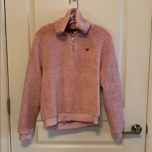 Topshop Plush Fleece pink sweater size US 6